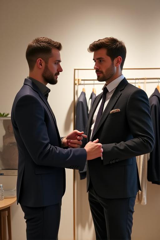 スタイリストが顧客にアドバイスしている様子