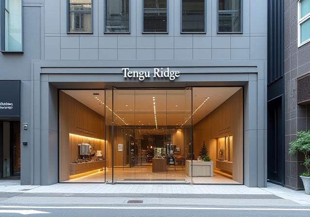 The modern storefront of Tengu Ridge in Tokyo Midtown Hibiya.